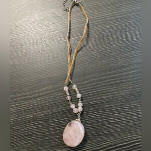 Rose Quartz Pendant Necklace - Pink Beaded Women’s Jewelry